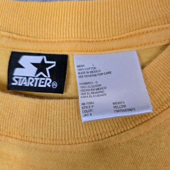 Vintage Starter Y2K Spellout Yellow Long Sleeve Shirt Mens Large Cyberpunk FLAW - Picture 6 of 13